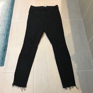 William Rast Distressed Skinny Black Jeans 30